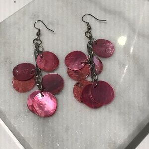 Express pink circle earrings